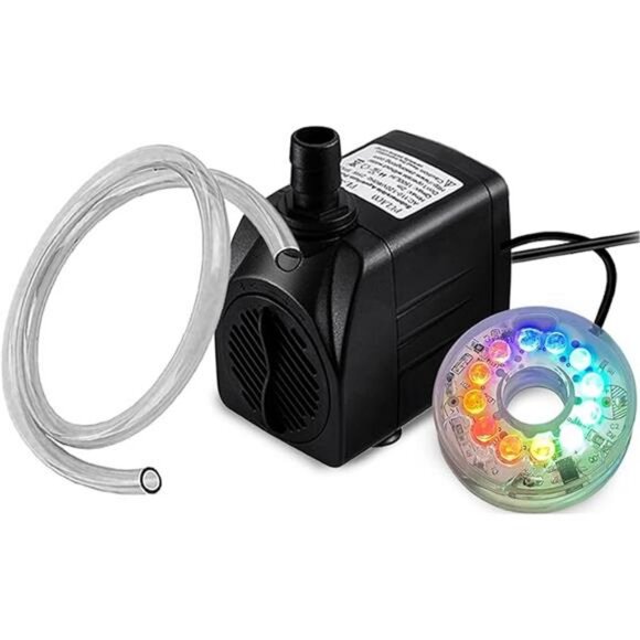 10Watt 160GPH Submersible Fountain Pump with Automatic Color Changing LED Light - Picture 7 of 7